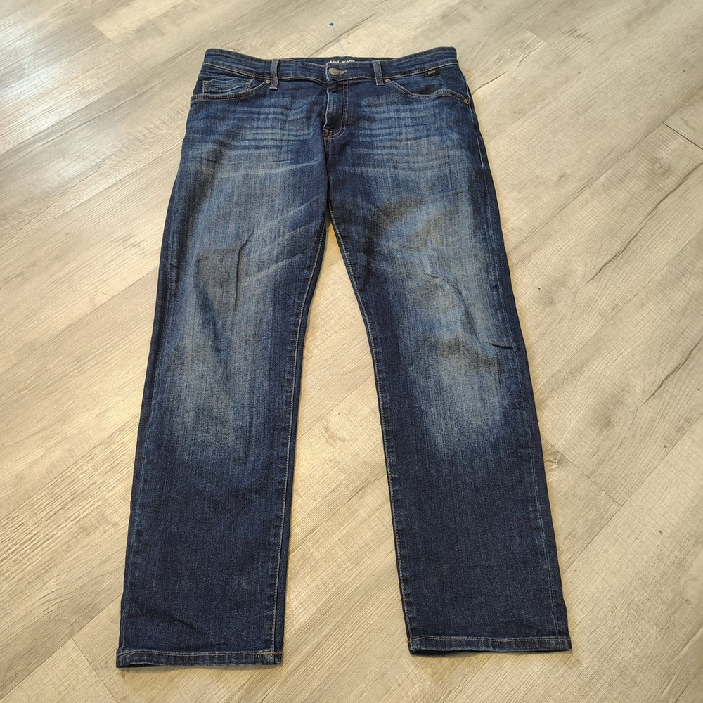 Mavi Zach Straight Leg Jeans Mens 34x30 Dark Wash Blue Stretch Denim Pants